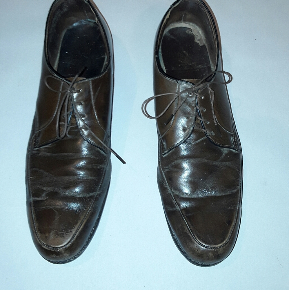 Brown leather dress shoes